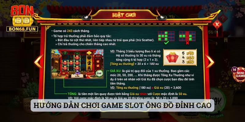 Hướng dẫn chơi game slot Ông Đồ đỉnh cao